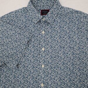 UNTUCKit Shirt Men's Medium Viansa Nylon Blend Short Sleeve Button Up Floral
